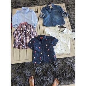 Boys 3t Button Down Shirt Bundle Primark Dapper Dude Denim Plaid Christmas
